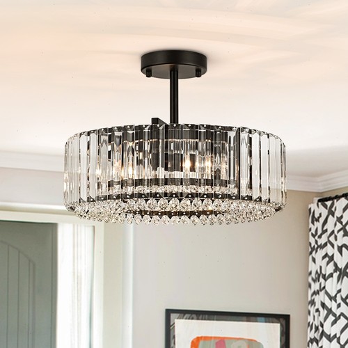 Modern crystal semi flush - modern,