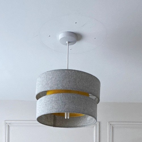 Grey yellow fabric - &,