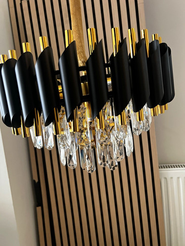 Modern round black gold - round, &