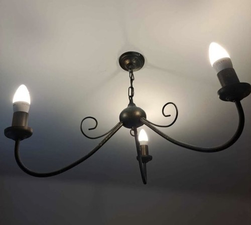 Light metal chandelier - 3-light,