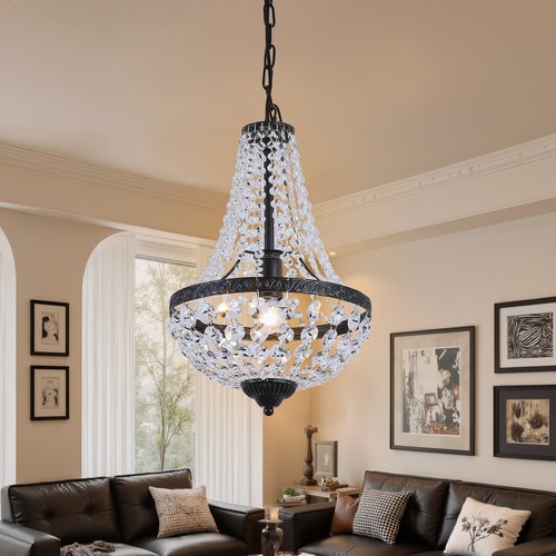 Crystal pendant chandelier - crystal,