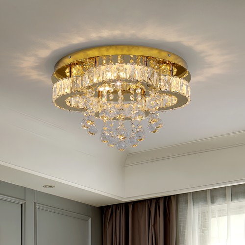 Crystal led ceiling light gold - led,