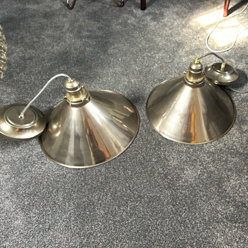 Pair brushed metal cone - pair,