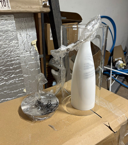 Double walled white - and, glass