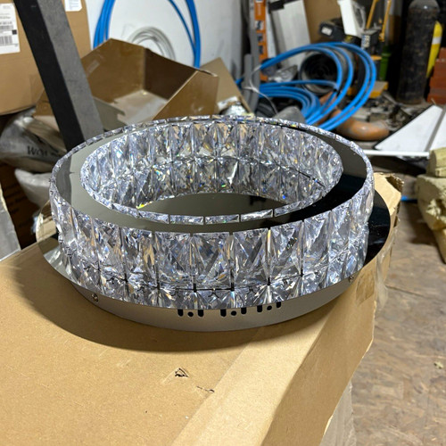 Round crystal chrome accent - crystal,