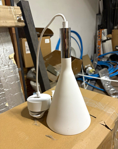 White silver cone pendant - white,