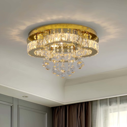 Crystal led ceiling light gold - ceiling,